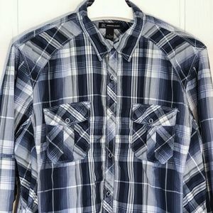 INC Western-Style Longsleeve Shirt with Flat Snaps